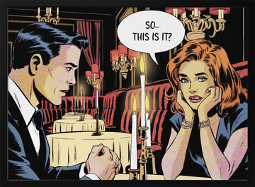 Dramatic Dinner Date | Poster - Black Metal Frame Interior