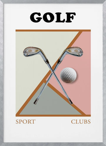 Modern Golf Geometry | Poster - Silver Frame Interior