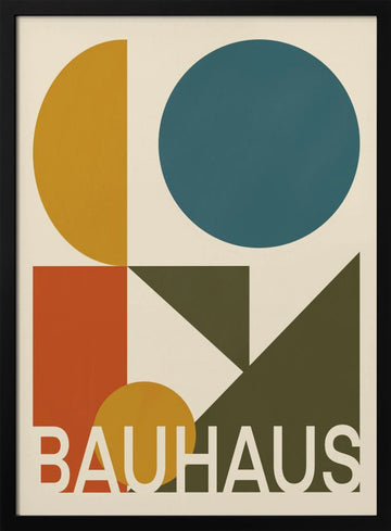 Bauhaus Geometric Shapes | Poster - Black Metal Frame Interior