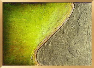 Vibrant Green Gold Texture | Poster - Gold Frame Interior