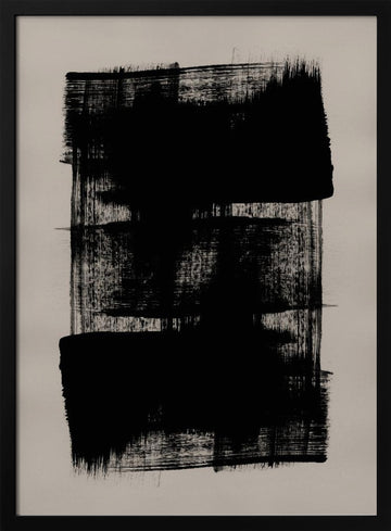 Abstract Brush Strokes 180Y | Poster - Black Metal Frame Interior