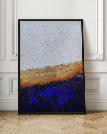 Deep Blue Gold Abstract | Poster - Room Interior 1