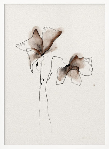 Watercolor Botanical Blooms | Poster - White Frame Interior