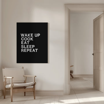 Cook Eat Sleep Repeat | Canvas - Room Interior 1