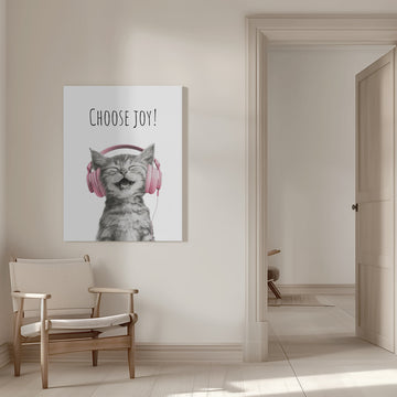 Happy Kitten Chooses Joy | Canvas - Room Interior 1