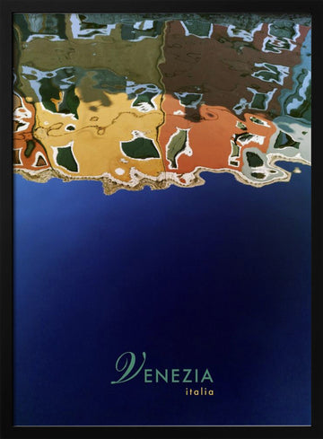 Colorful Venice Reflections | Poster - Black Metal Frame Interior