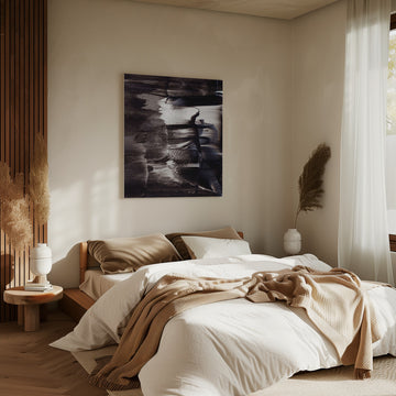 Monochrome Textures And Fluid Brushstrokes | Canvas - Room Interior 2