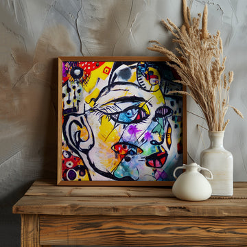 Vibrant Abstract Face | Poster - Room Interior 1