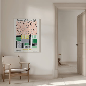 Mid Century London Abstract | Canvas - Room Interior 1