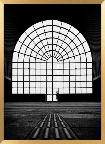 Architectural Solitude | Poster - Gold Frame Interior
