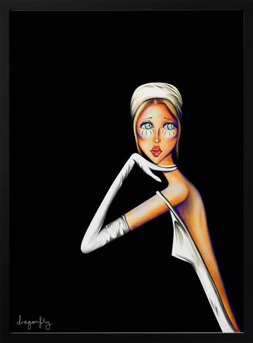 Elegant Fashion Portrait | Poster - Black Metal Frame Interior