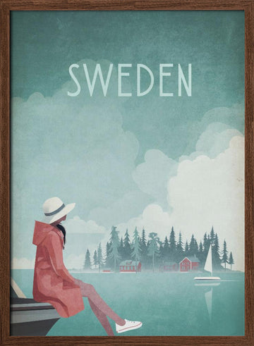 SWEDEN.png | Poster - Walnut Frame Interior