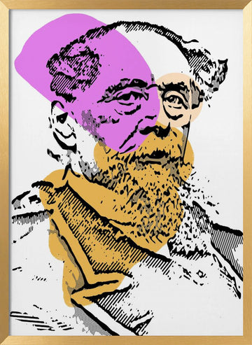Bearded Man Pop Art | Poster - Gold Frame Interior