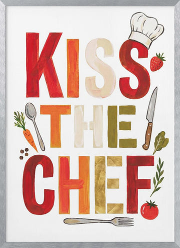 Kiss The Chef | Poster - Silver Frame Interior