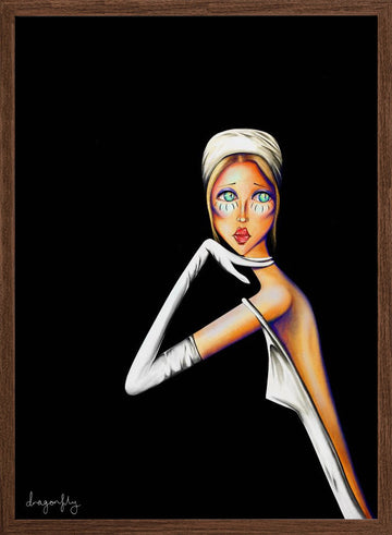Elegant Fashion Portrait | Poster - Walnut Frame Interior