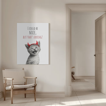 Sassy Kitten Quote | Canvas - Room Interior 1
