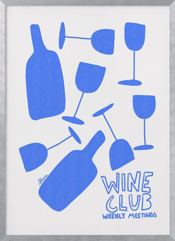 Wine Club | Poster - Silver Frame Interior