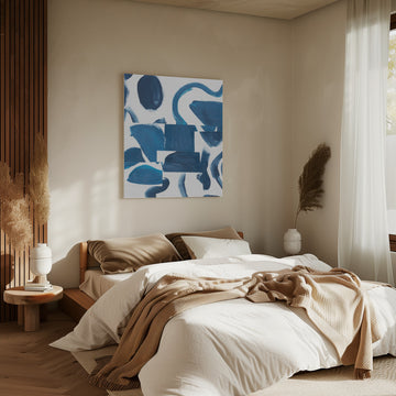 Abstract Blue Shapes | Canvas - Room Interior 2