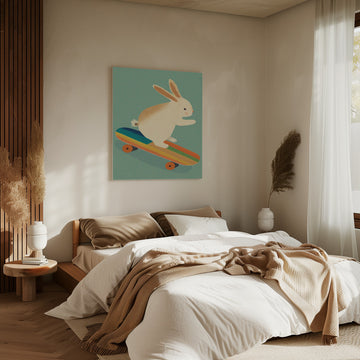 Skateboarding Bunny | Canvas - Room Interior 2