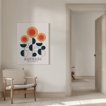 Modern Geometric Sunflowers | Canvas - Room Interior 1