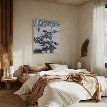 Snowy Forest Horse | Canvas - Room Interior 2