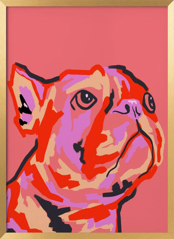 Colorful Pop Bulldog | Poster - Gold Frame Interior