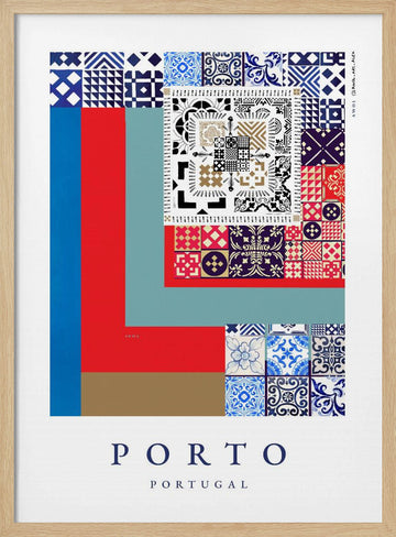 Porto Azulejo Patterns | Poster - Wood Frame Interior