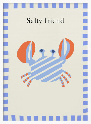 Salty Friend Crab | Poster - White Frame Interior