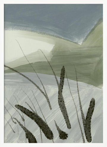 Abstract Reeds Landscape | Poster - White Frame Interior