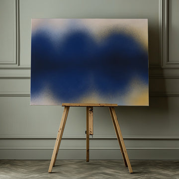 Abstract Blue Gold Hues | Canvas - Room Interior 1