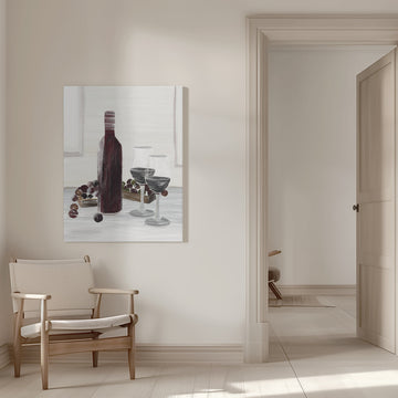 Classic Wine Still Life | Canvas - Room Interior 1