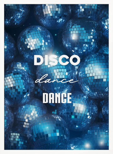 Blue Disco Dance Party | Poster - White Frame Interior