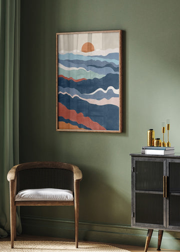 Abstract Mountain Horizon | Poster - Room Interior 2