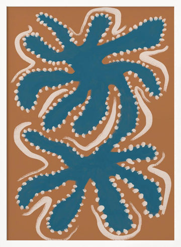 Organic Blue Shapes | Poster - White Frame Interior