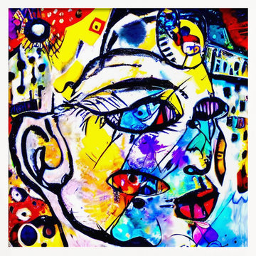 Colorful Abstract Face | Poster - White Frame Interior
