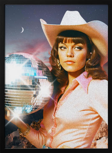 Cosmic Cowgirl | Poster - Black Metal Frame Interior