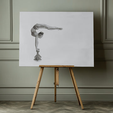 Silver Gymnast Handstand | Canvas - Room Interior 1