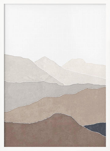 Muted Mountain Landscape | Poster - White Frame Interior