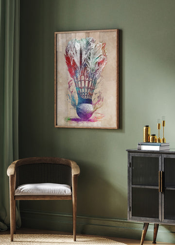 Colorful Badminton Shuttlecock | Poster - Room Interior 2
