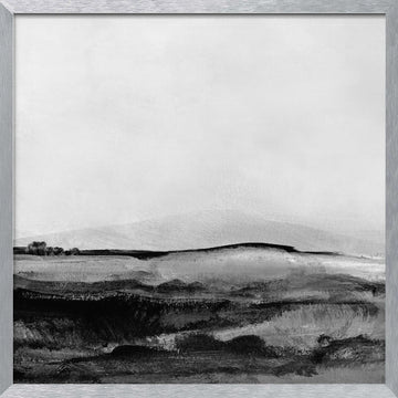 Mono Landscape No1 | Poster - Silver Frame Interior