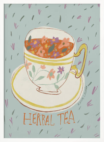 Floral Herbal Tea | Poster - White Frame Interior