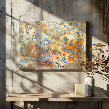 Vibrant Bohemian Paisley Swirls | Canvas - Room Interior 2