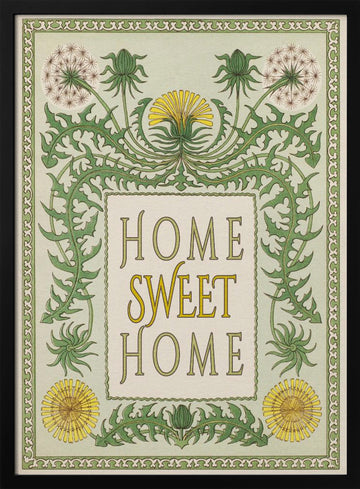 Vintage Home Sweet Home | Poster - Black Metal Frame Interior