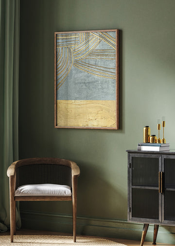 Textured Gold Waves | Poster - Room Interior 2
