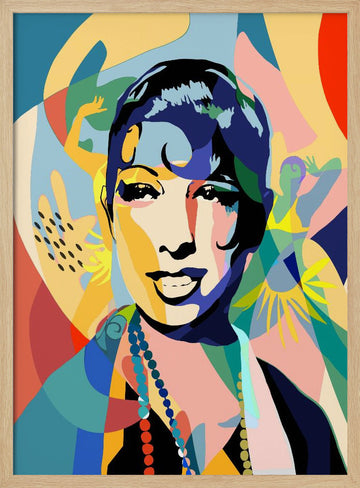 Vibrant Jazz Age Woman | Poster - Wood Frame Interior