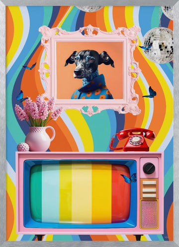Playful Pop Pet | Poster - Silver Frame Interior