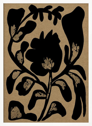 Black Botanical Silhouette | Poster - White Frame Interior