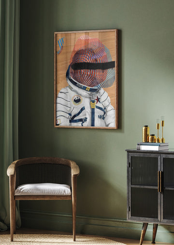 Striped Astronaut Helmet | Poster - Room Interior 2