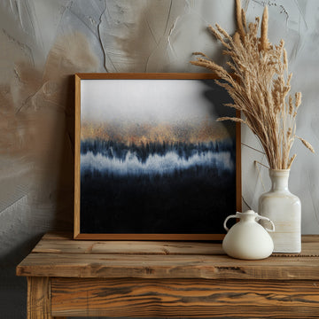 Golden Indigo Flow | Poster - Room Interior 1