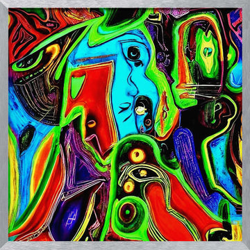 Vibrant Abstract Forms | Poster - Silver Frame Interior